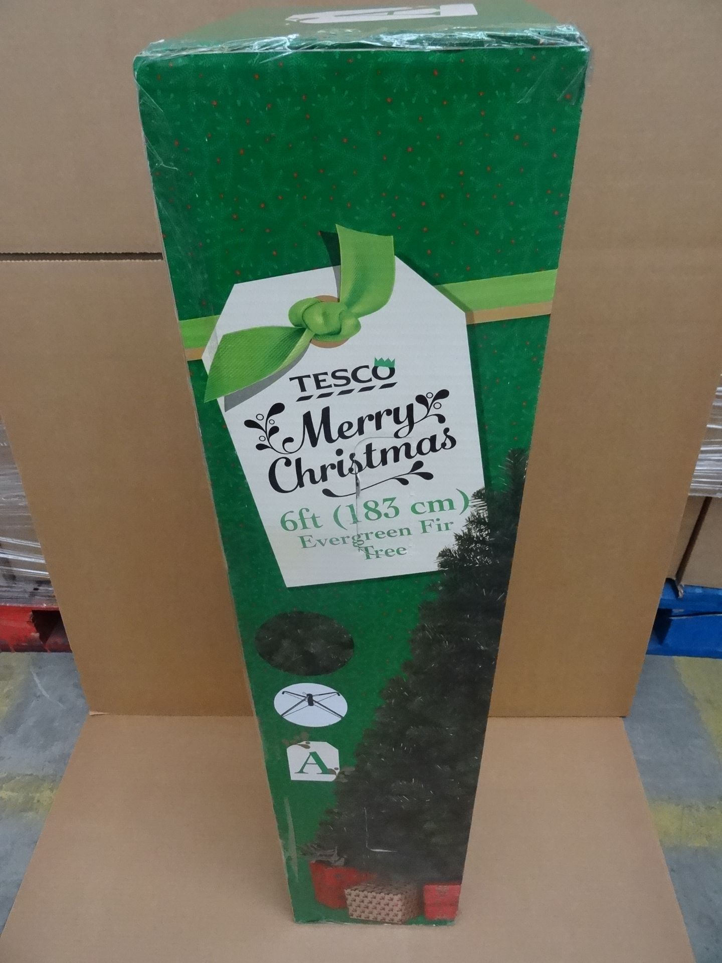9 x TESCO 6 FOOT (183CM) EVERGREEN CHRISTMAS TREES. BRAND NEW AND BOXED! Original RRP £75 each,
