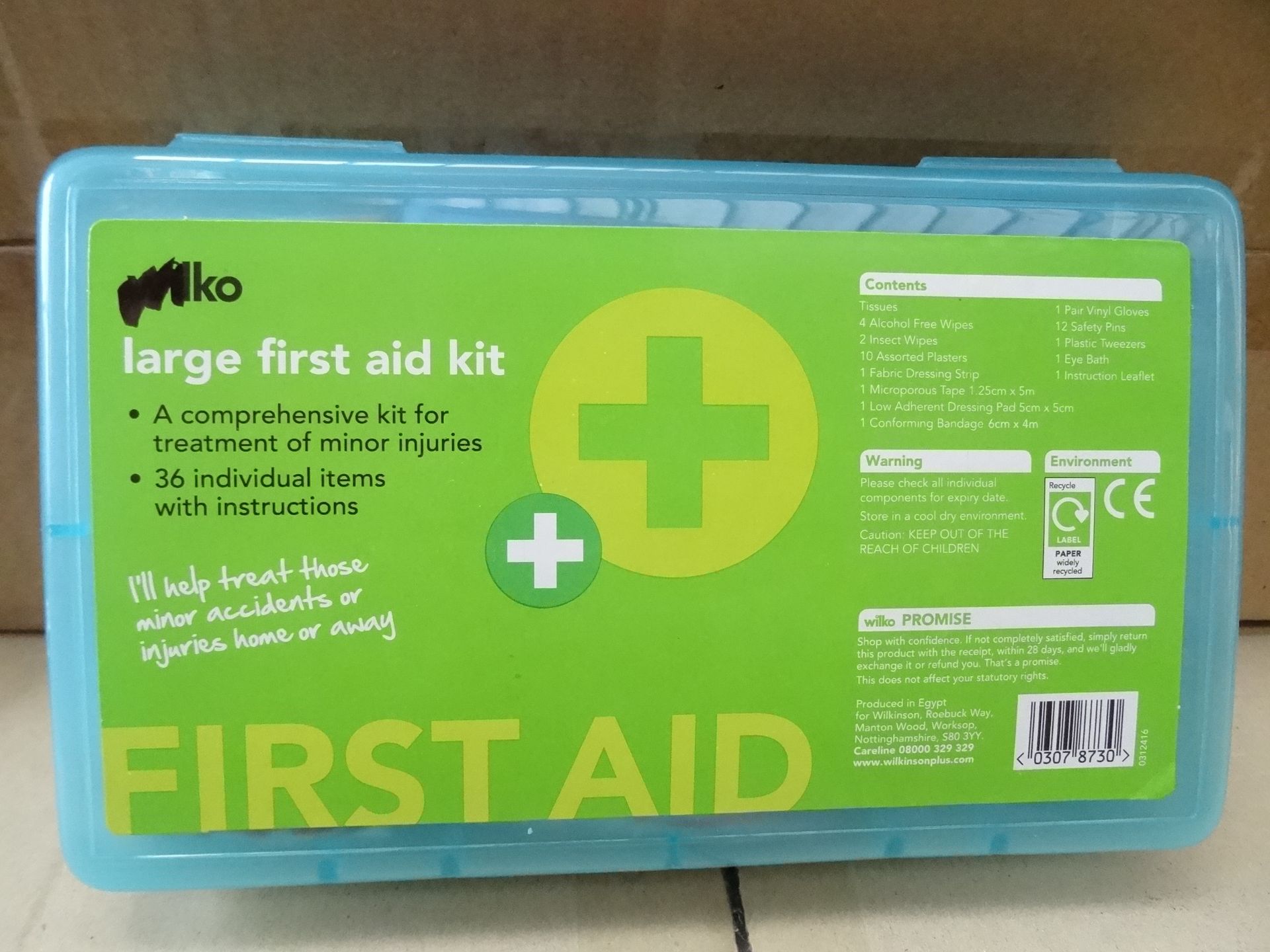 60 x Large First Aid Kits. A comprehensive kit for treatment of minor injuries. Includes 36