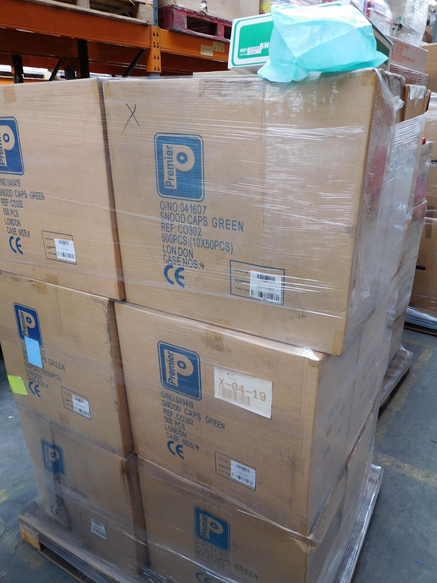 PALLET (C7) TO CONTAIN APPROX. 9,000 x GREEN SNOOD CAPS. BRAND NEW STOCK. VERY HIGH RETAIL VALUE. - Image 2 of 2