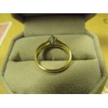 18ct gold yellow and white gold solitaire diamond ring