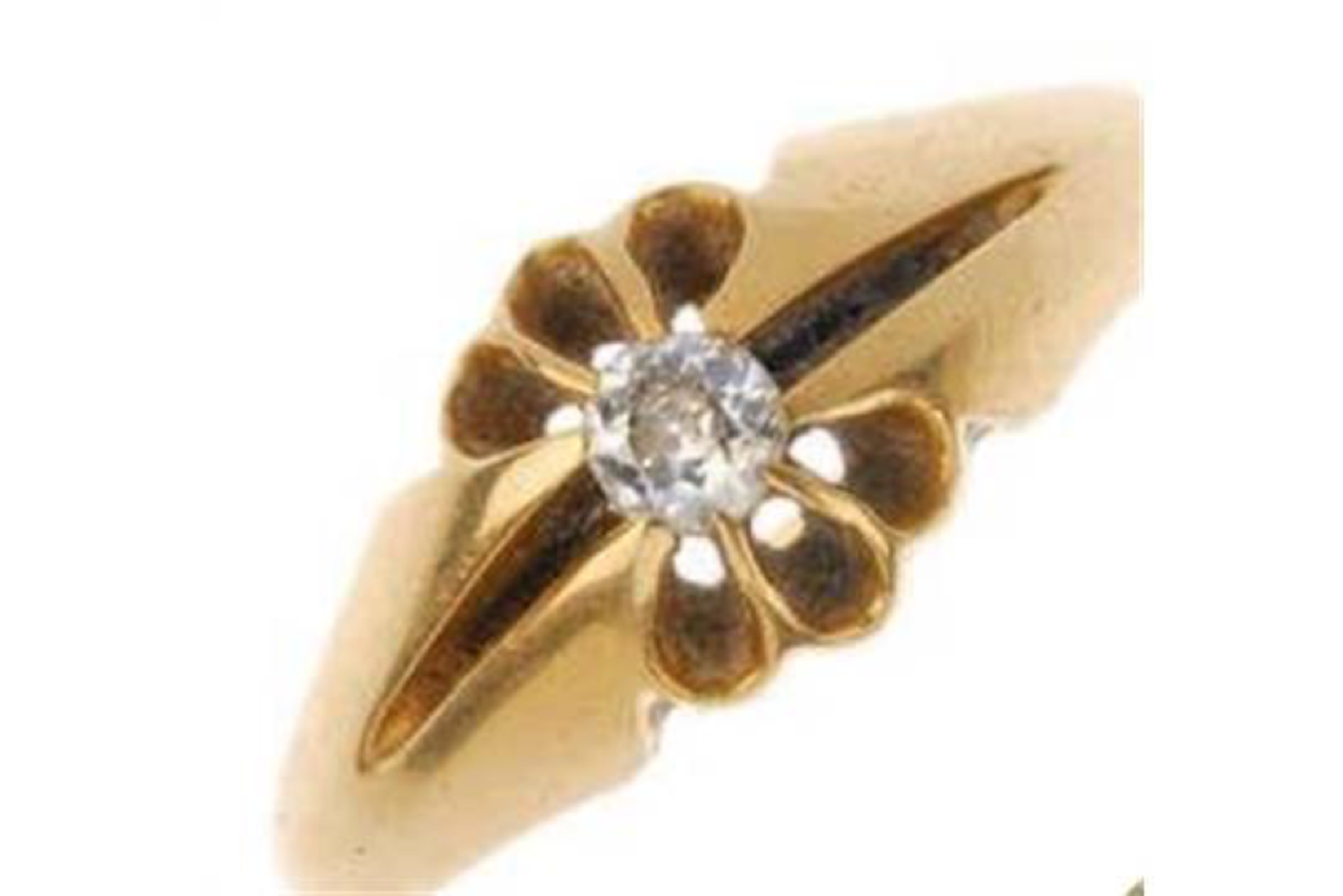 An early 20th century 18ct gold diamond single-stone ring.