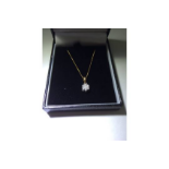 9ct Gold Round Diamond Set Cluster Pendant