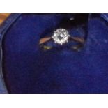 Antique 18 ct gold 0.5 ct Diamond solitaire ring