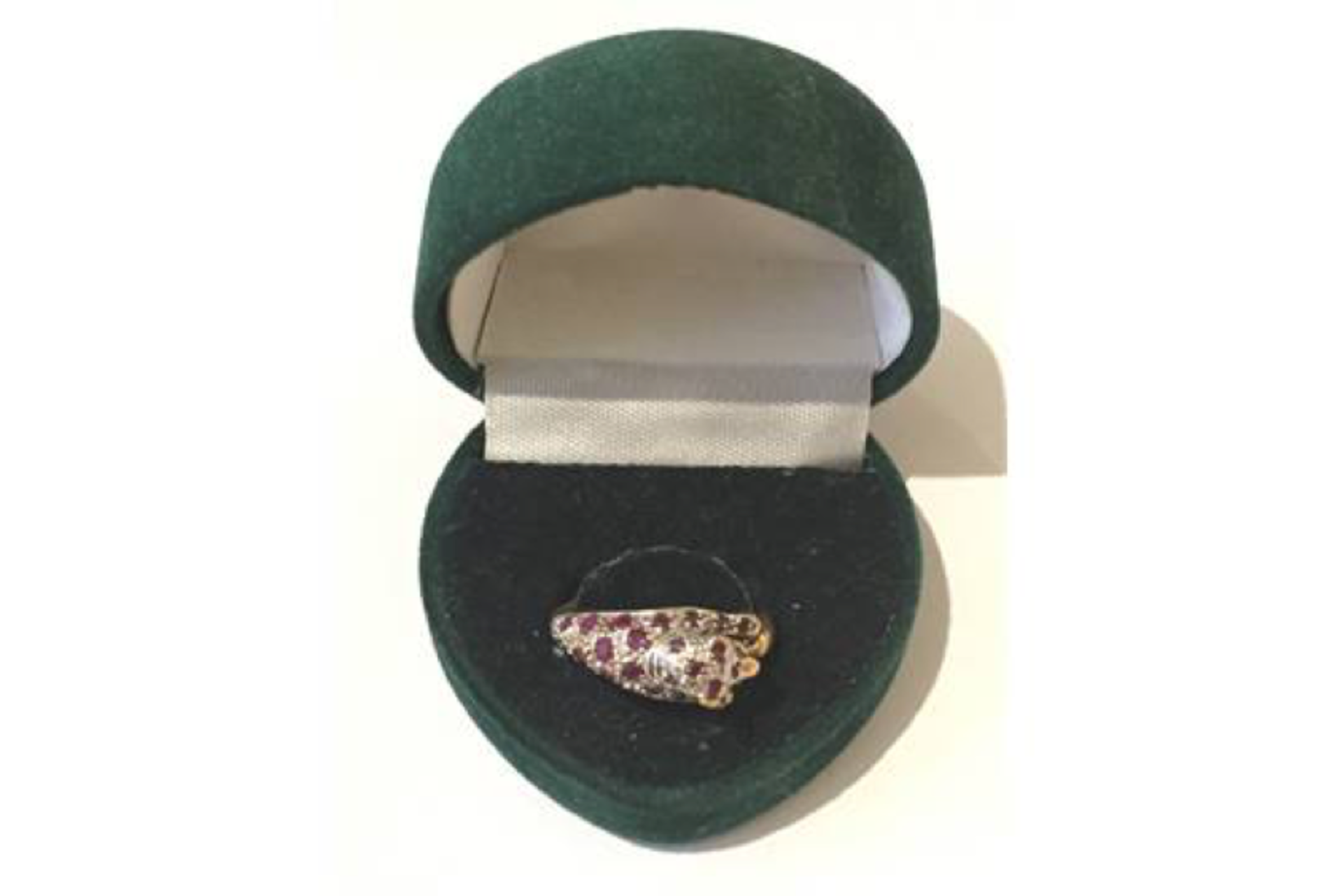 9ct Gold Ruby and Diamond Leopard Ring