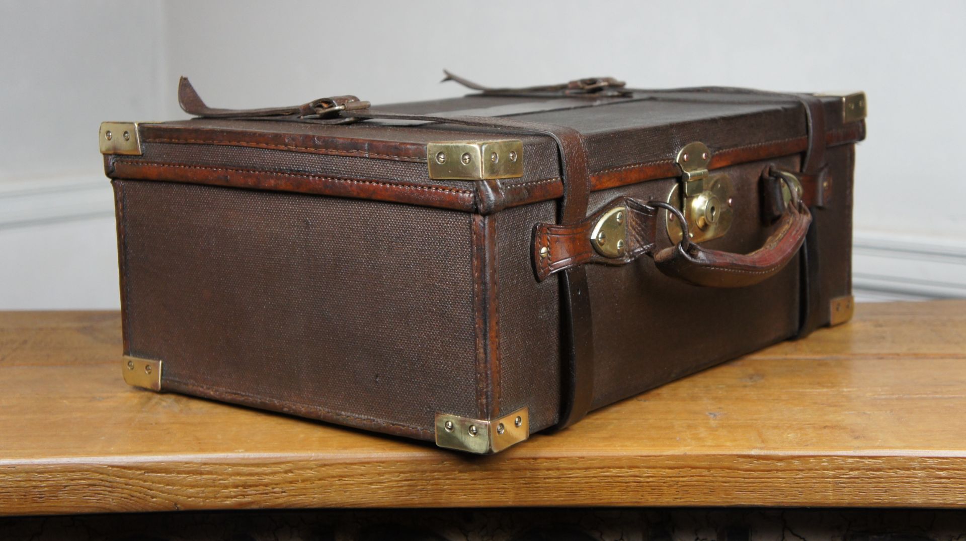 Canvas, Brass and Leather cartiage case - Image 7 of 8