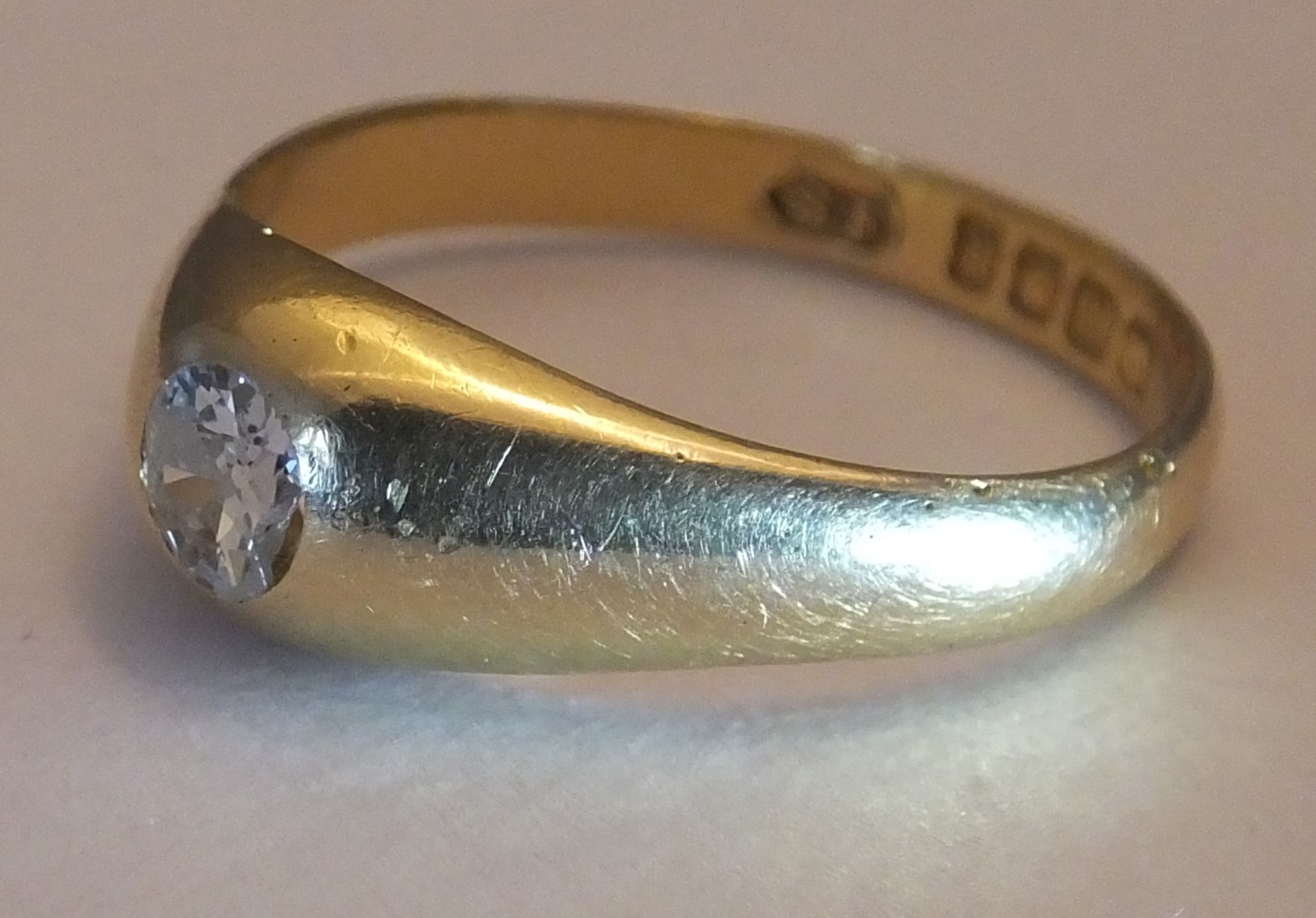 A gentleman's early 20th century 18ct gold diamond single-stone ring. - Image 3 of 3