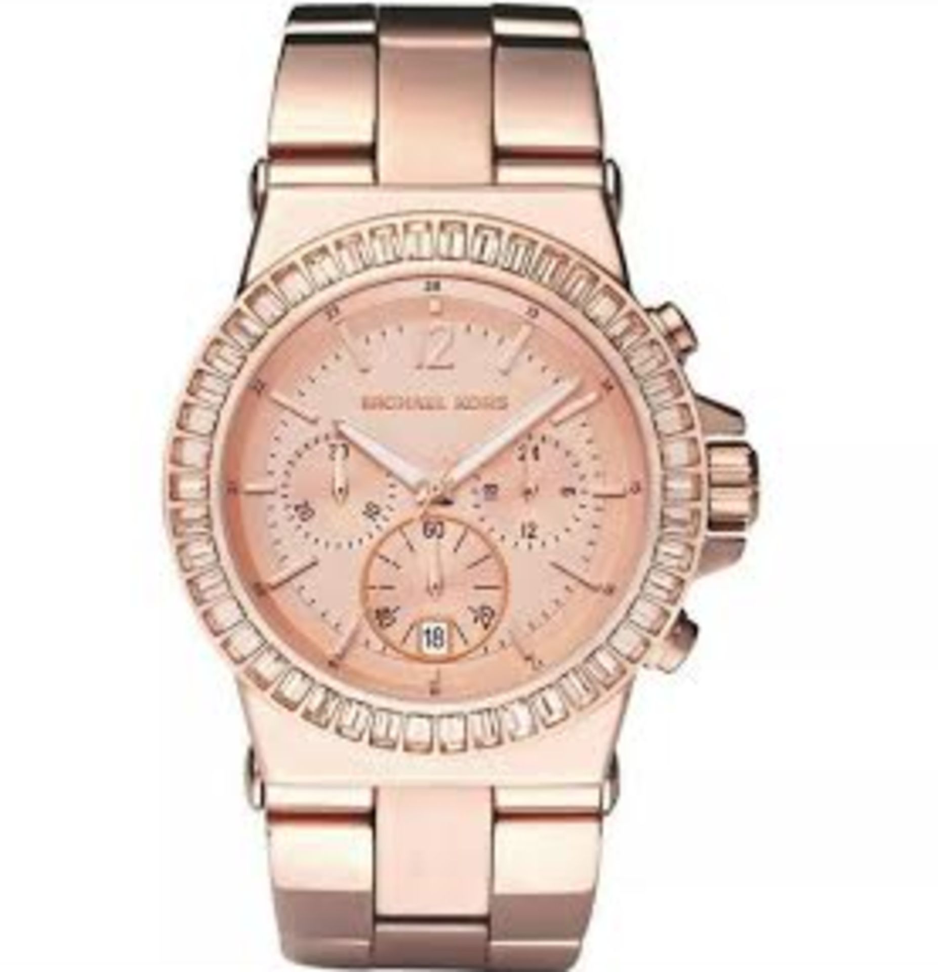 BRAND NEW MICHAEL KORS MK5412, DYLAN ROSE GOLD GLITZ CHRONOGRAPH LADIES WATCH - RRP £299, FREE P & P