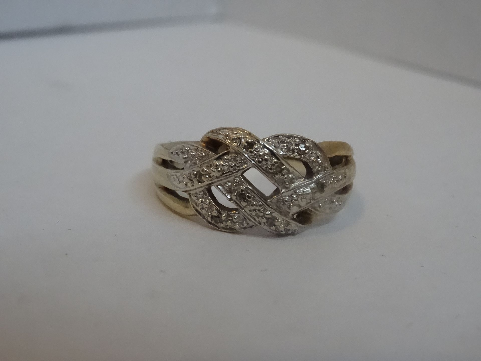 9 Carat Yellow Gold Diamond Pave Ring. Total Piece Weight 3.01 Grams - Image 2 of 3