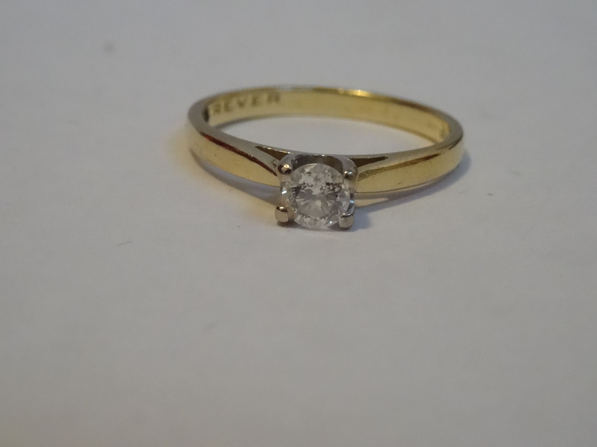 18 Carat Yellow & White Gold Single Stone Diamond Ring
