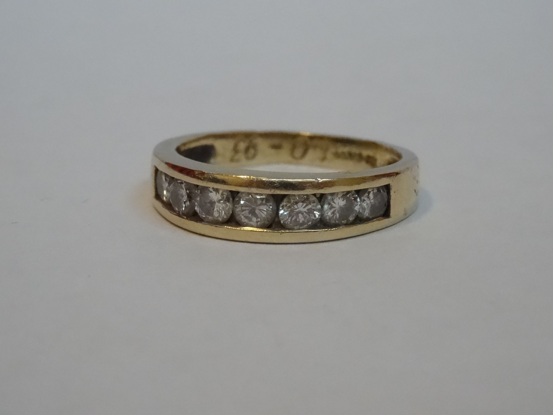 14 Carat Yellow Gold Channel Set Diamond Half Eternity Ring._x00D__x00D_
Containing 0.77Carats of - Image 2 of 4