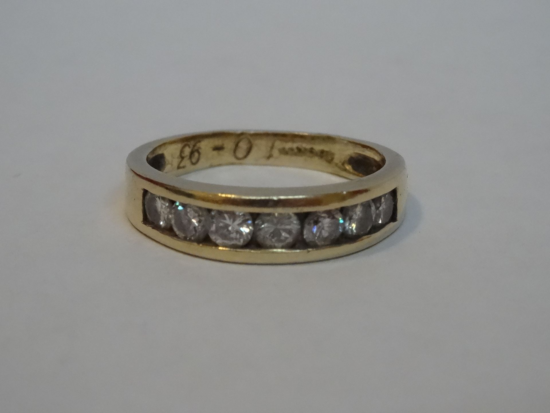 14 Carat Yellow Gold Channel Set Diamond Half Eternity Ring._x00D__x00D_
Containing 0.77Carats of
