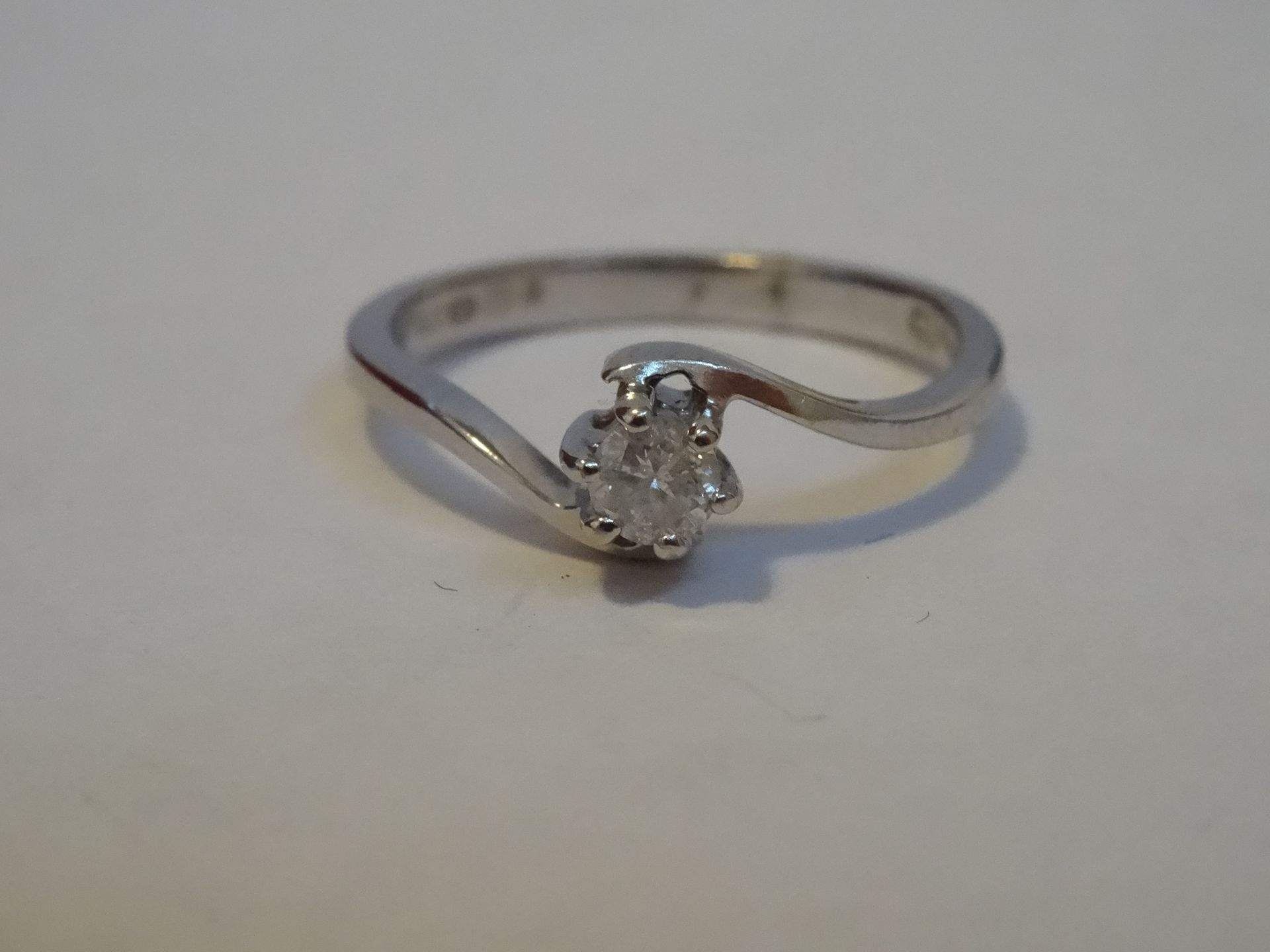 9 Carat White Gold Twist Style Diamond Ring.