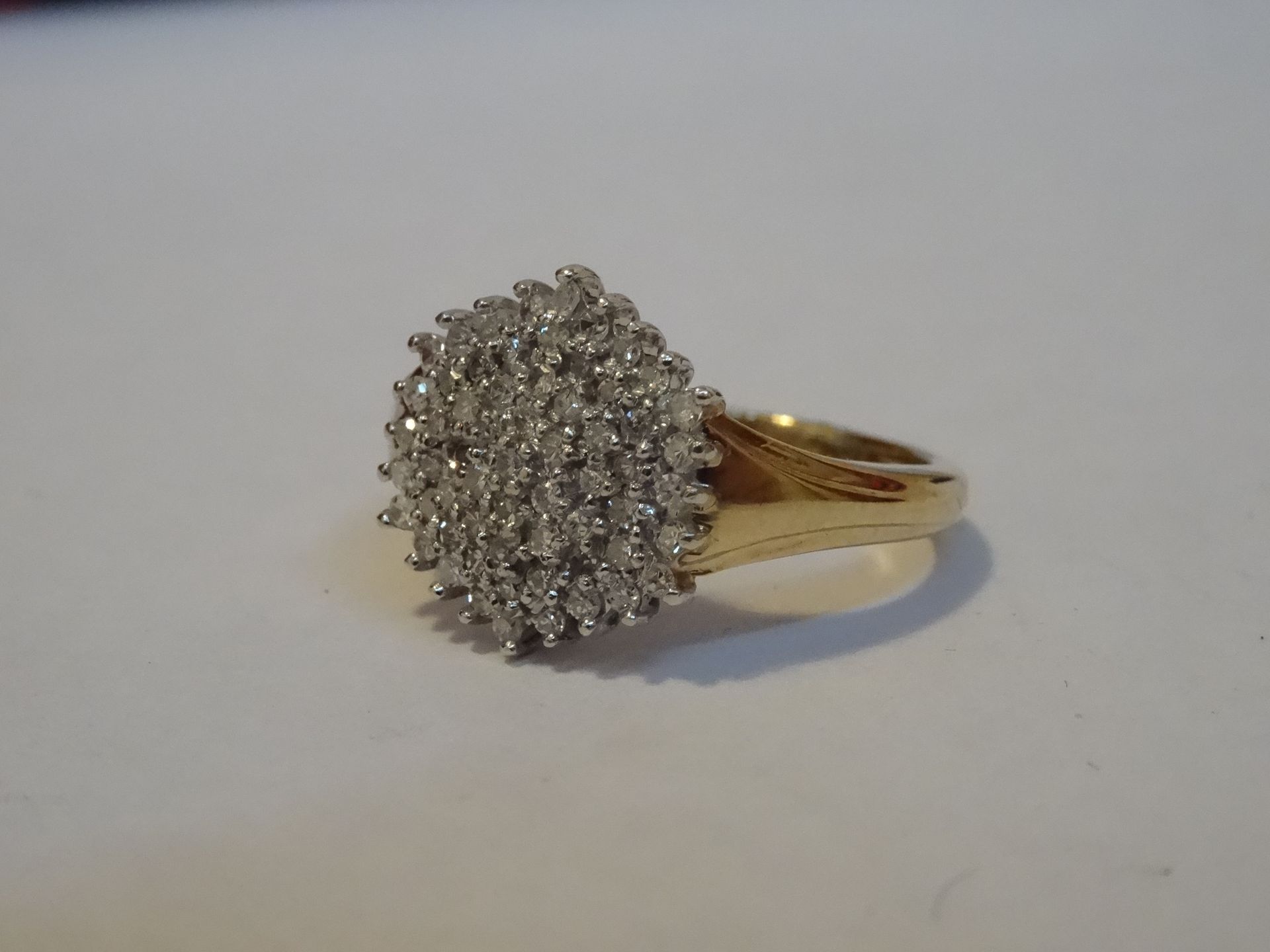 9 Carat Yellow Gold Diamond Cluster Ring.