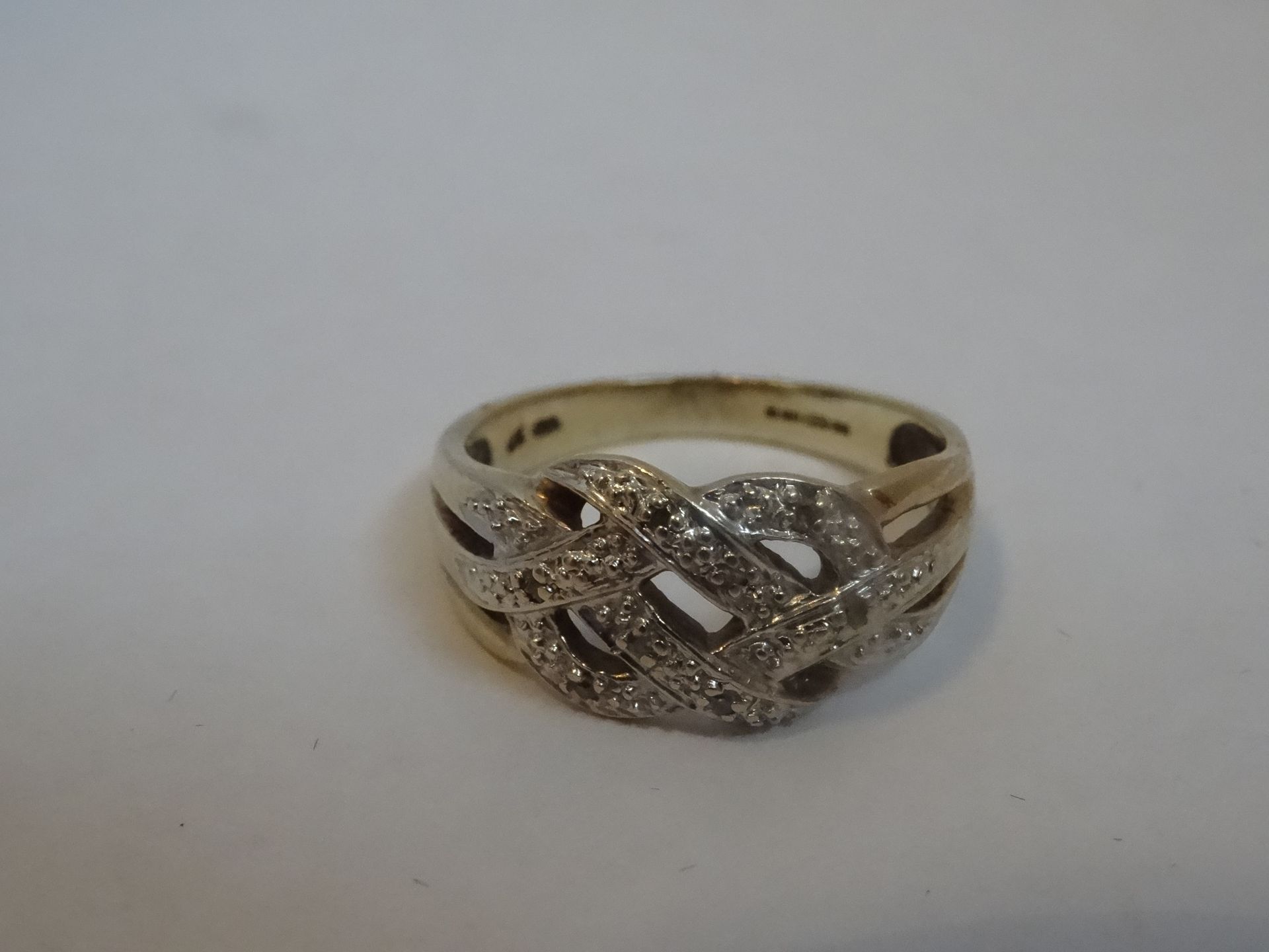 9 Carat Yellow Gold Diamond Pave Ring. Total Piece Weight 3.01 Grams - Image 3 of 3