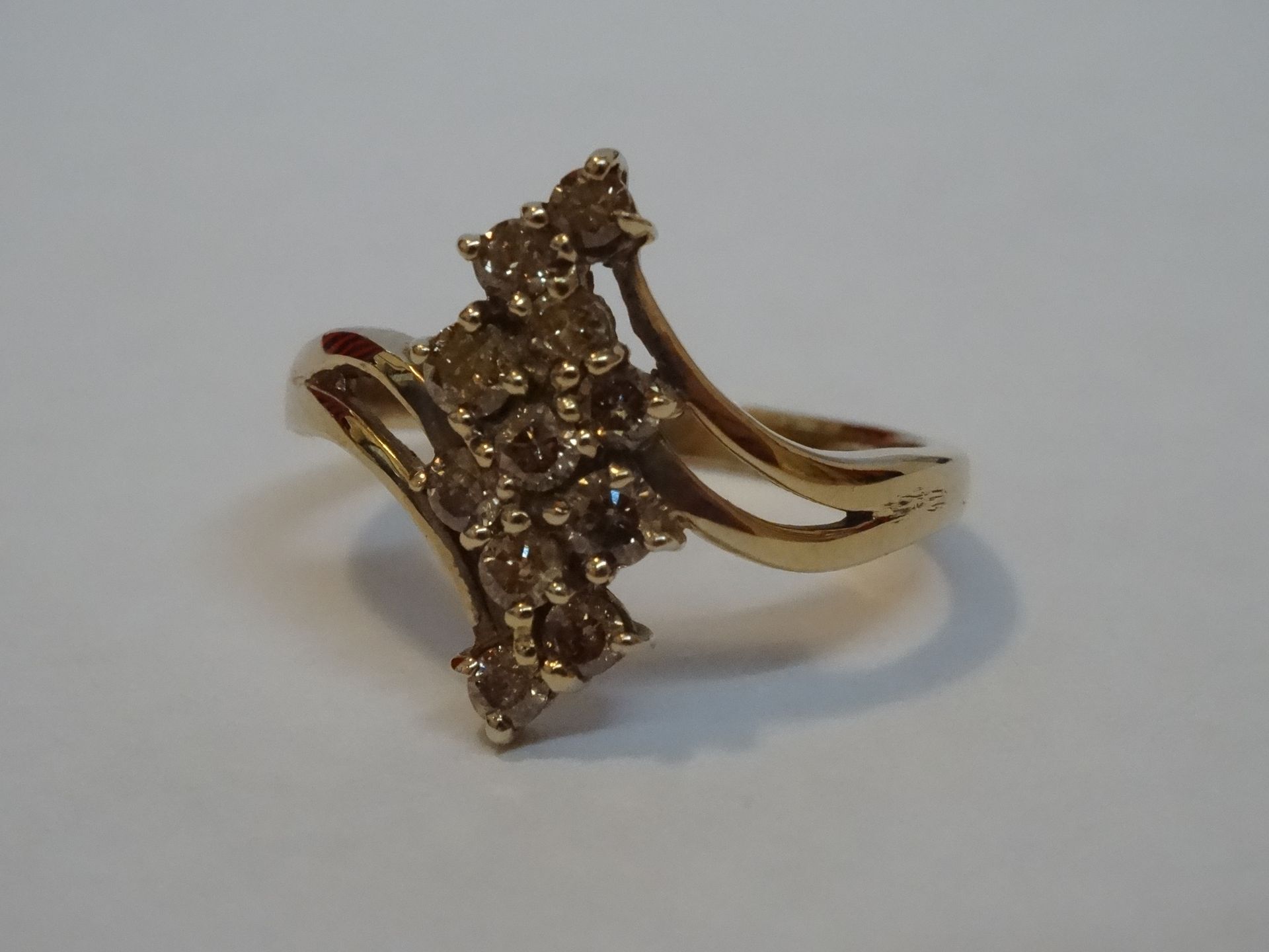 9 Carat Yellow Gold Cognac Coloured Diamond Ring. - Image 2 of 6