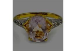 PRECIOUS 2.24 CARAT TW (13 PCS) PINK AMETHYST & GENUINE DIAMOND 925 RING