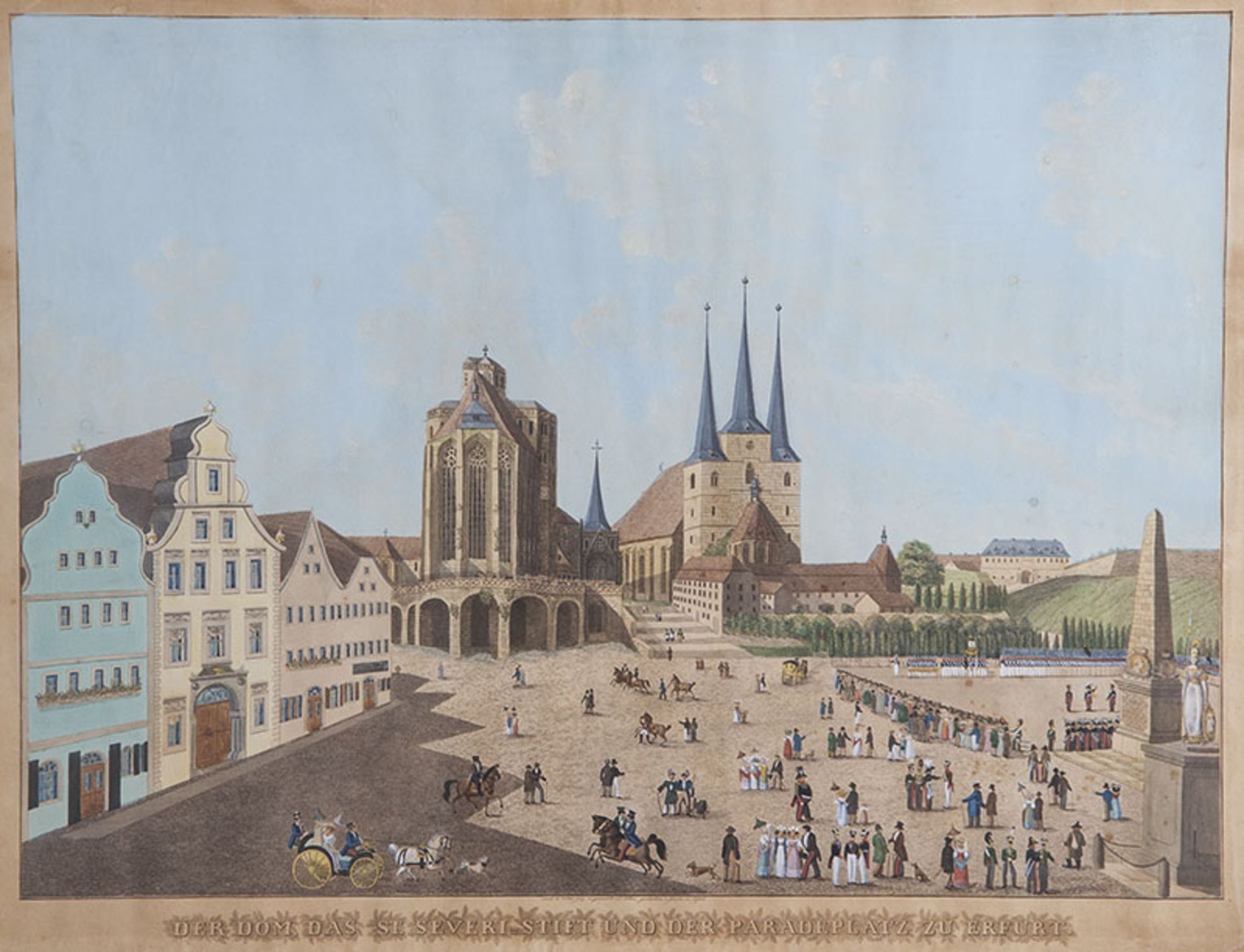 Reserve: 40 EUR        Franke (19. Jahrhundert), "Der Dom, das St. Severi-Stift und der