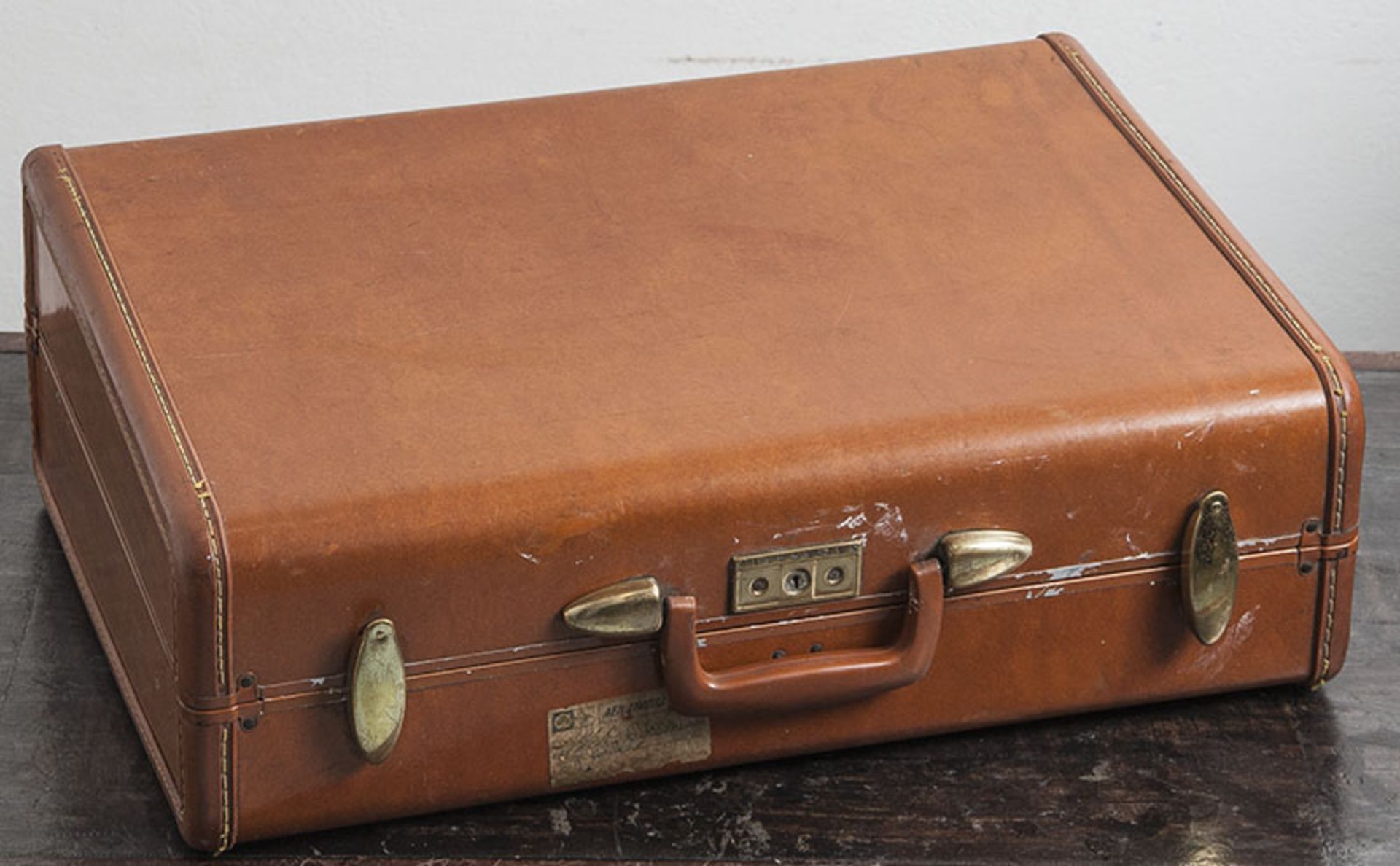 Vintage-Koffer, Samsonite, Streamlite, USA Mitte 20. Jahrhhundert, Kunststoff, hellbraun mit