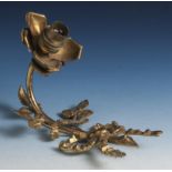 Reserve: 30 EUR        Wandleuchter, Bronze verg., einflammig, in Form einer Rose. L. ca. 26 cm.