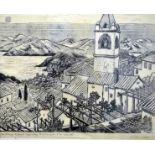 Kobinger, H., Linolschnitt-Handdruck, "La Spezia, San Terenzo/Italien, sign., dat., 1942.Ca. 44 x 52