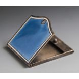 Streichholzetui, Silber, Fa. Tonnel Paris, um 1900, der scharnierte Deckel mit hellblauem,