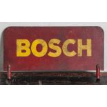 Blechschild, rot-gelbe Schrift (beidseitig), "Bosch" (zum Aufstecken), wohl 1930/40erJahre. Br.