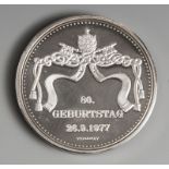 Medaille Paulus VI., Pont. Max. 80. Geburtstag 26.9.1977, Feinsilber. 35 gr.