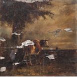 Troyon, Constant (1810 - 1865), Öl/Holz, Kuh m. Kalb unter einem Baum stehend, das Gemäldeist