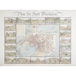 Plan der Stadt Wiesbaden (Reproduktion in limitierter Auflage von 800 Stück, Offsetdruck)nach
