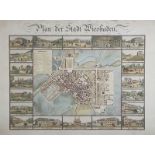 Plan der Stadt Wiesbaden (Reproduktion in limitierter Auflage von 800 Stück, Offsetdruck)nach