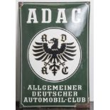 Emailschild, ADAC - Allgemeiner Deutscher Automobilclub, gewölbte Ausführung, 1950er Jahre(untere,