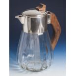 Kalte Ente, Herst. WMF, 1920/30er Jahre (Art-Déco Stil), klares Glas, Metall versilbert,Griff aus
