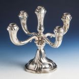 Girandole, 5-flammig, Silber 835. H. ca. 29 cm, Ø ca. 31 cm, ca. 500 Gramm.Mindestpreis: 100 EUR