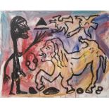 Penck, A.R. (Ralf Winkler), (geb. 1939/Dresden), Öl/Lw, "Willst Du oder willst Du nicht?",1990,