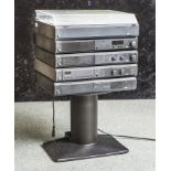 Stereoanlage "Braun Atelier" in schwarz m. den Einzelkomponenten P1, T1, A1, C1 u. CD2/3 -