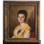 Müller, Porträt einer Dame mit Halskette, Öl/Lw, sign. "Müller, Breslau 1922". Ca. 58 x 48cm (
