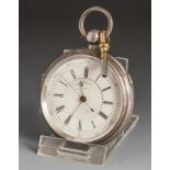 Taschenuhr, Chronograph, Schlüsselaufzug, Silbergehäuse, Centre Seconds, England, 19.Jahrh. Ø ca. 56