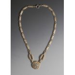 Collier, Theodor Fahrner, Pforzheim, 1930er Jahre, Silber 925, verg., gemarkt: TF, 925 u.Original