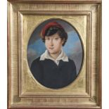 Kieffer, R., Gem. Öl-Holz, Porträt eines jungen Mannes mit Verbindungsmütze einerBurschenschaft,