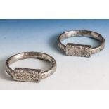 Zwei Armreife, Silber, Prov. wohl Indien 19. Jahrh. Ca. 148 gr.Mindestpreis: 70 EUR