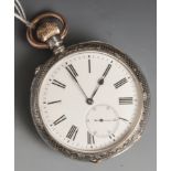 Herrentaschenuhr, Silber 935 mit feiner Niellotechnik verziert, DM. ca. 5,8 cm (o. Krone),der