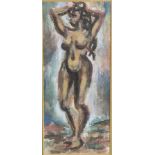 Marcel Chartes L. Salinas, 1913, Aquarell "stehender weiblicher Akt", sign., dat.2.01.1949, Größe