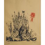 Junker, Hermann (1903-1985), bez. "Mont Saint Michel", Holzschnitt, li. u. num. 23/30, re.u. sign.