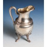 Sahnegießer im Empirestil, Frankreich, Departements 1840-1879, Ausfuhrstempel, Silber,Innenseite
