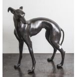 Kleiner Windhund (sog. Windspiel), Bronze, wohl 1960/70er Jahre. H. ca. 54 cm, L. ca. 50cm.