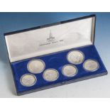 Set Olympia Moskau 1980, mit 6 Silbermünzen, 2 x 10 Rubel, 4 x 5 Rubel.Mindestpreis: 50 EUR