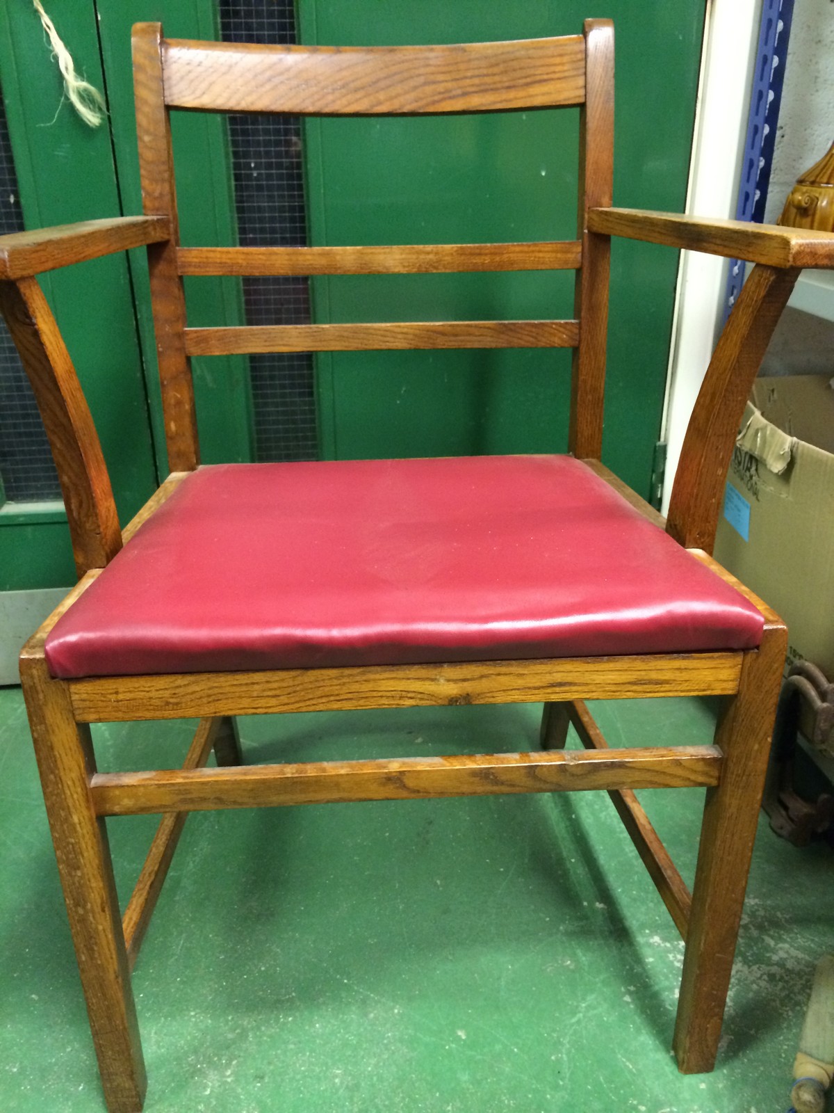 A red mid century chair
