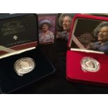 A Silver Proof Crown The Queen Mother Centenary Year and A Silver Proof Crown Queen Mother