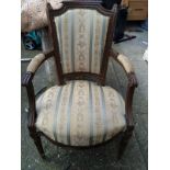 Pair of 19th Century French Chairs (In need of repair, broken leg but leg included.)