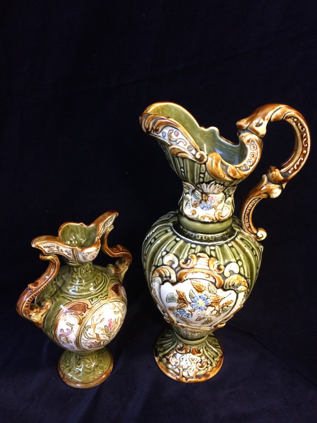 Two majolica vases by Alhambrian